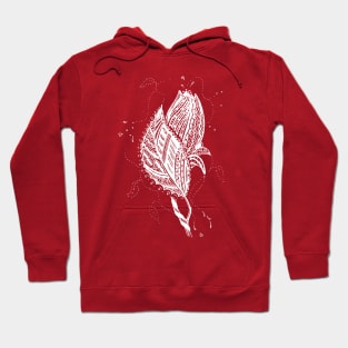 Rosebud Tangle White -  Transparent Background Hoodie